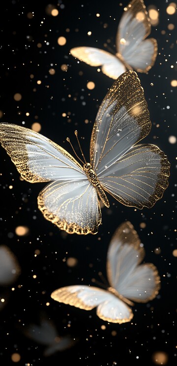 透明蝴蝶蝴蝶透明金色