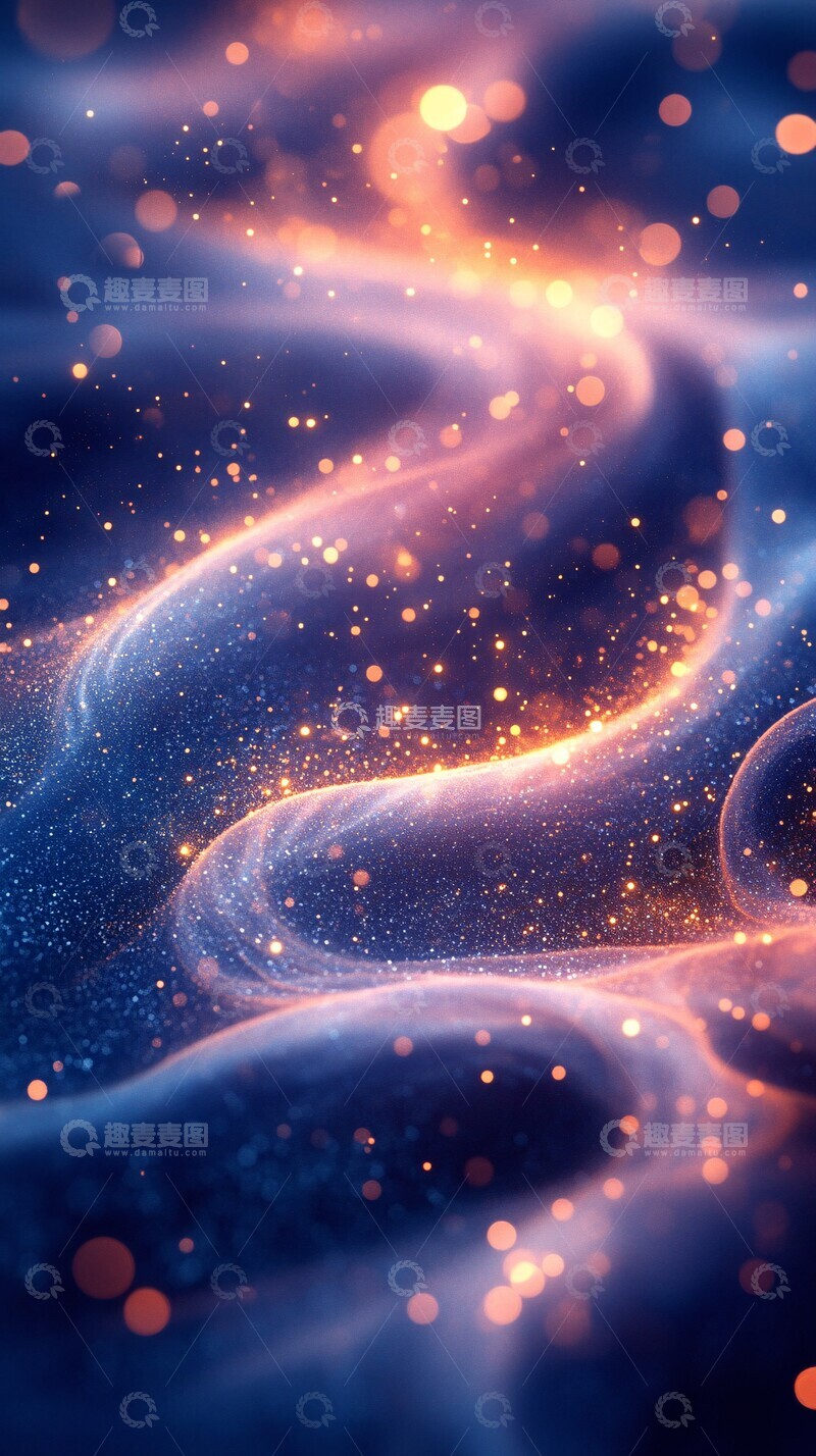 高清大图下载【趣麦麦图】水彩波浪金色星点2