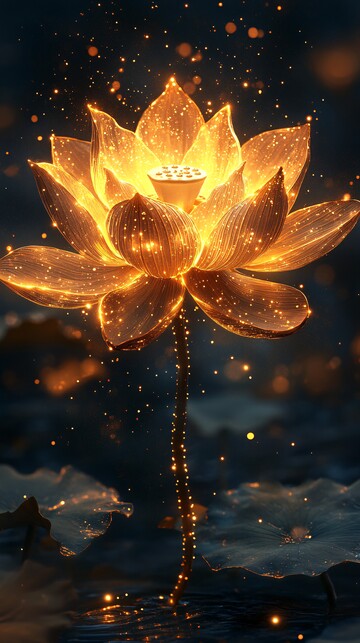 光纤莲花金饰图1