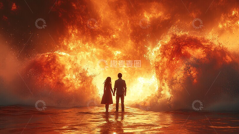 高清大图下载【趣麦麦图】男孩女孩手牵手1