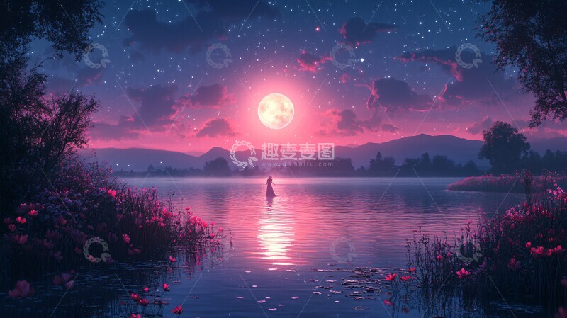 高清大图下载【趣麦麦图】星光湖畔的舞步2