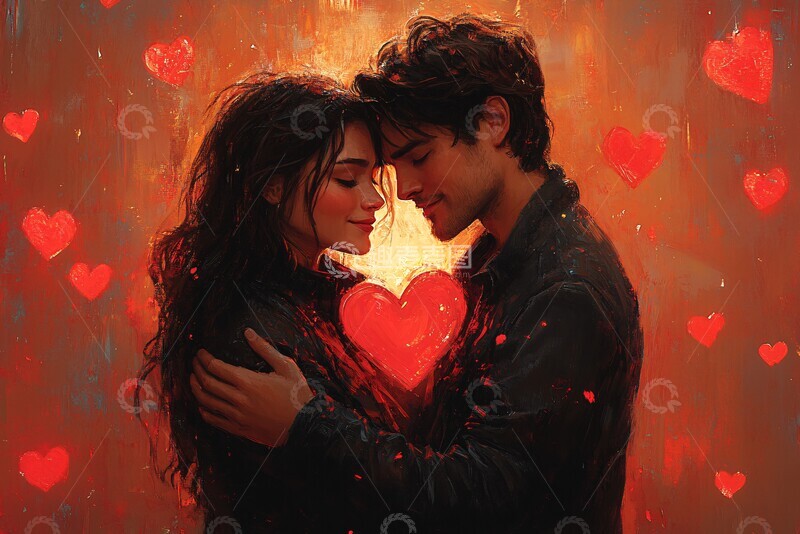 心形相拥的恋人1