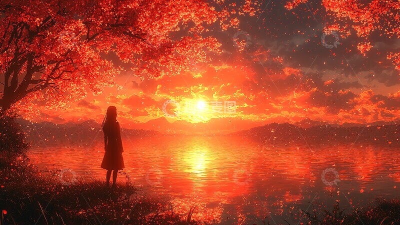 高清大图下载【趣麦麦图】-温暖红调卡通爱1