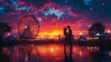 夕阳下的摩天轮之恋