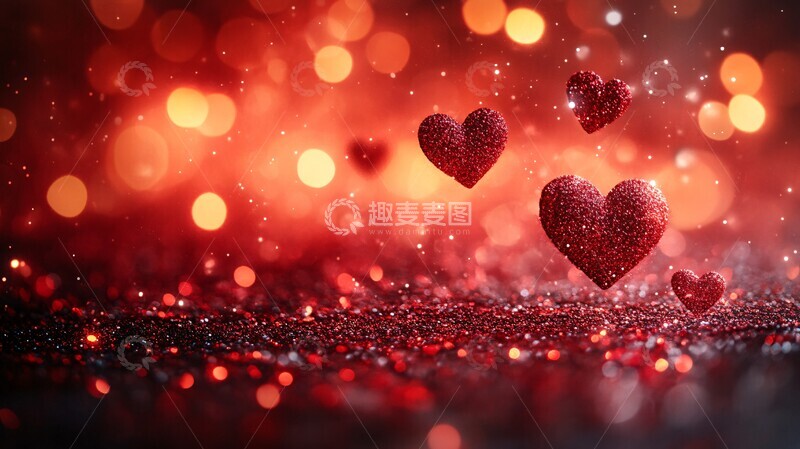 高清大图下载【趣麦麦图】红心背景浪漫情