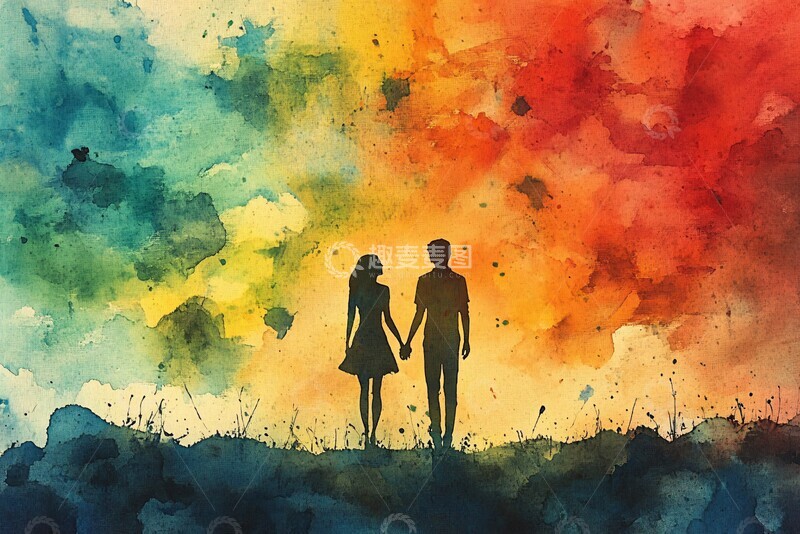 高清大图下载【趣麦麦图】牵手相伴牵手相伴爱情1