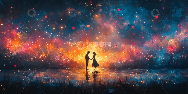 高清大图下载【趣麦麦图】-两灵魂相望灵魂光芒花朵