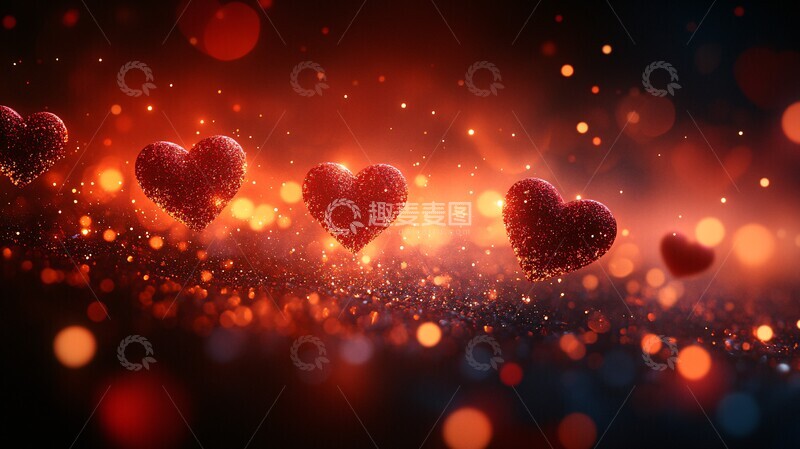高清大图下载【趣麦麦图】红心背景浪漫情1