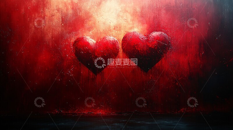 高清大图下载【趣麦麦图】红心背景浪漫情2