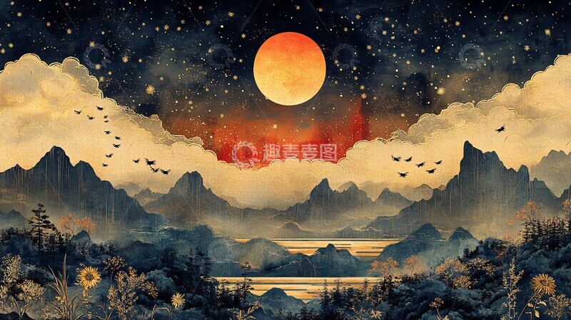 高清大图下载【趣麦麦图】天象蜂群草药图1