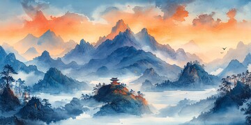 青山隐云间青山云间绿色2