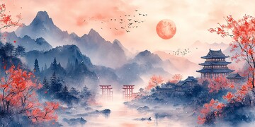 竹林温泉山水图2