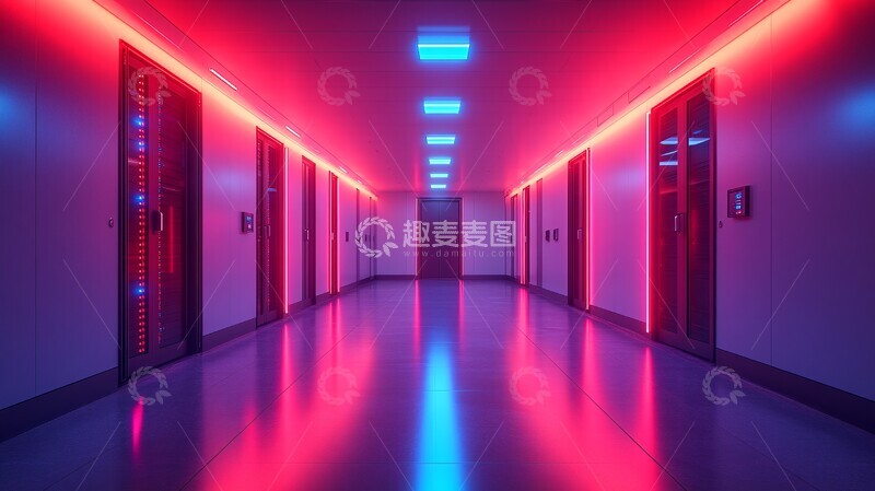高清大图下载【趣麦麦图】服务器机房灯光1