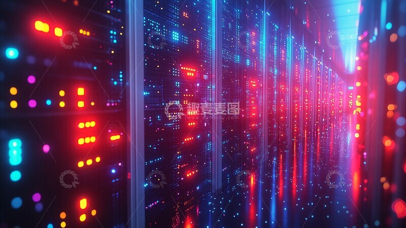 高清大图下载【趣麦麦图】服务器机房灯光
