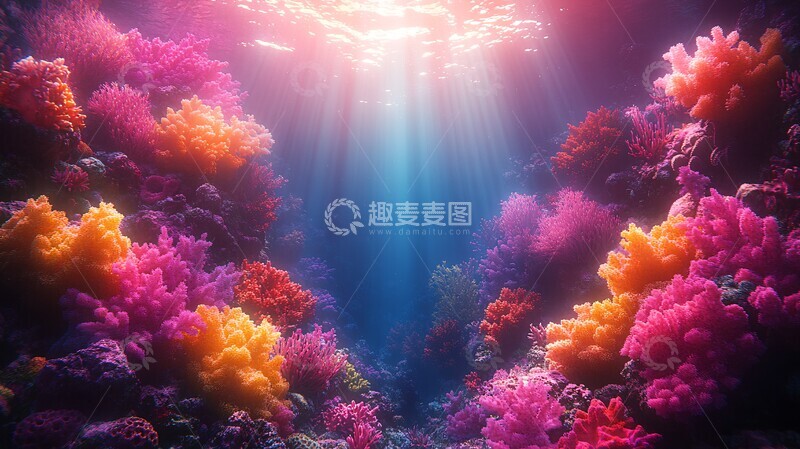 高清大图下载【趣麦麦图】外星珊瑚礁生物1