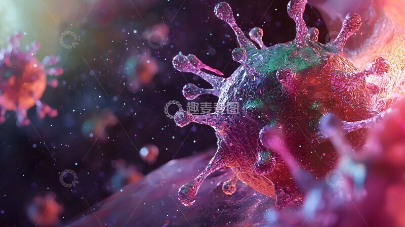 高清大图下载【趣麦麦图】免疫细胞对抗病毒1
