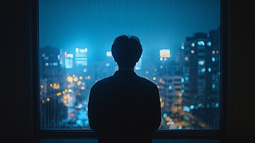 亚洲男子窗前景3