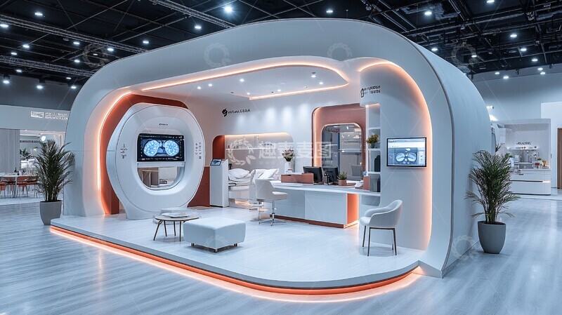 高清大图下载【趣麦麦图】白色红色医疗展台