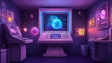 医疗扫描仪太空墙绘3