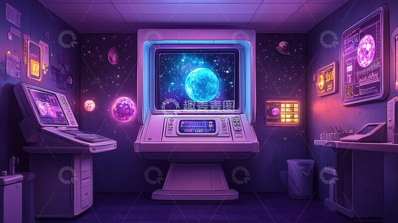 高清大图下载【趣麦麦图】医疗扫描仪太空墙绘3