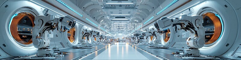 高清大图下载【趣麦麦图】科技白汽车装配线