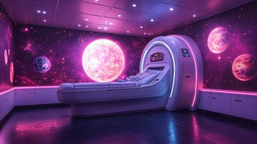 医疗扫描仪太空墙绘