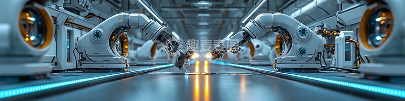 高清大图下载【趣麦麦图】科技白汽车装配线1