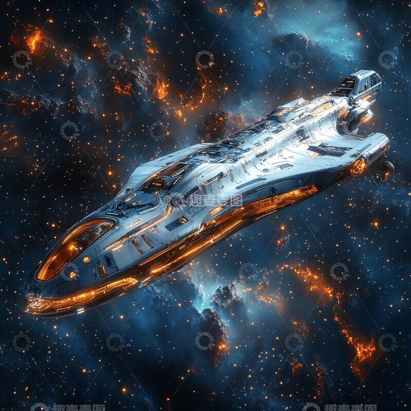 高清大图下载【趣麦麦图】科幻太空船背景2