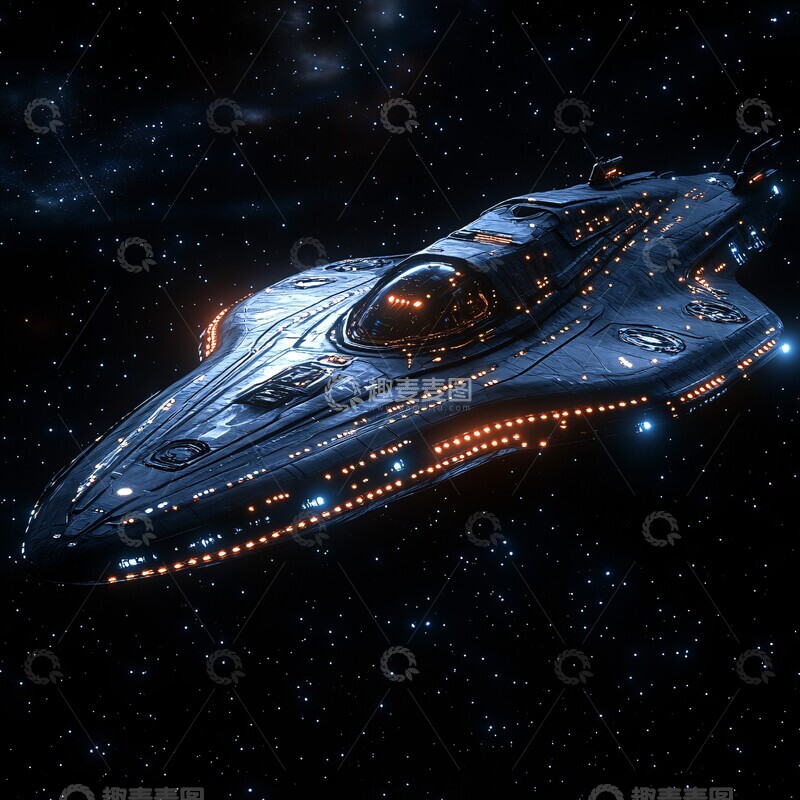 高清大图下载【趣麦麦图】太空船侧面轮廓3