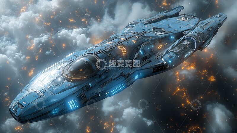 高清大图下载【趣麦麦图】蓝银星舰星舰宇宙太空2