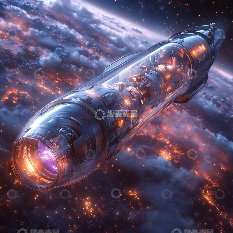 高清大图下载【趣麦麦图】未来真空吸尘器飞船1