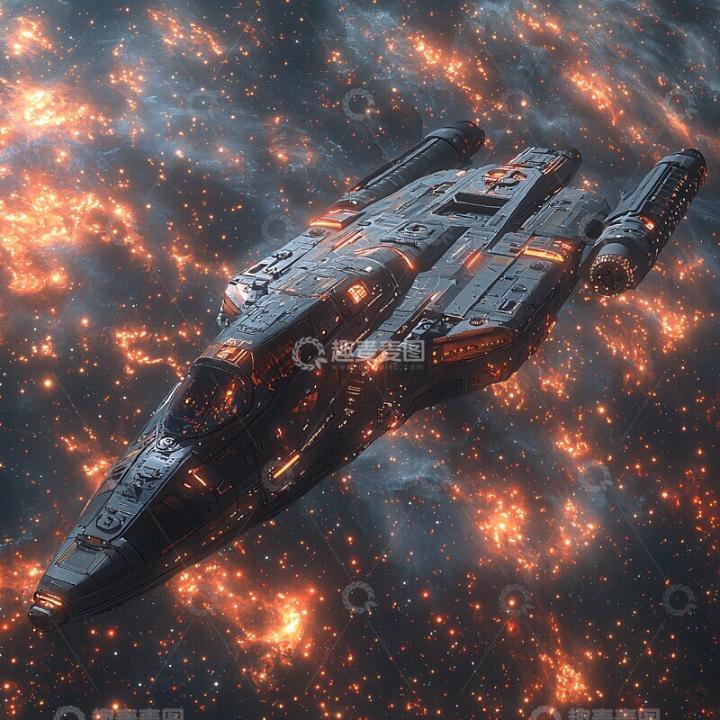 高清大图下载【趣麦麦图】-深空飞船灯光效果