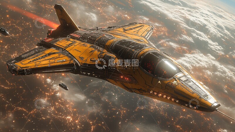 高清大图下载【趣麦麦图】外星飞船降落星球1