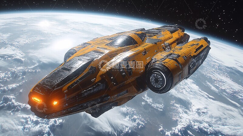 高清大图下载【趣麦麦图】外星飞船降落星球