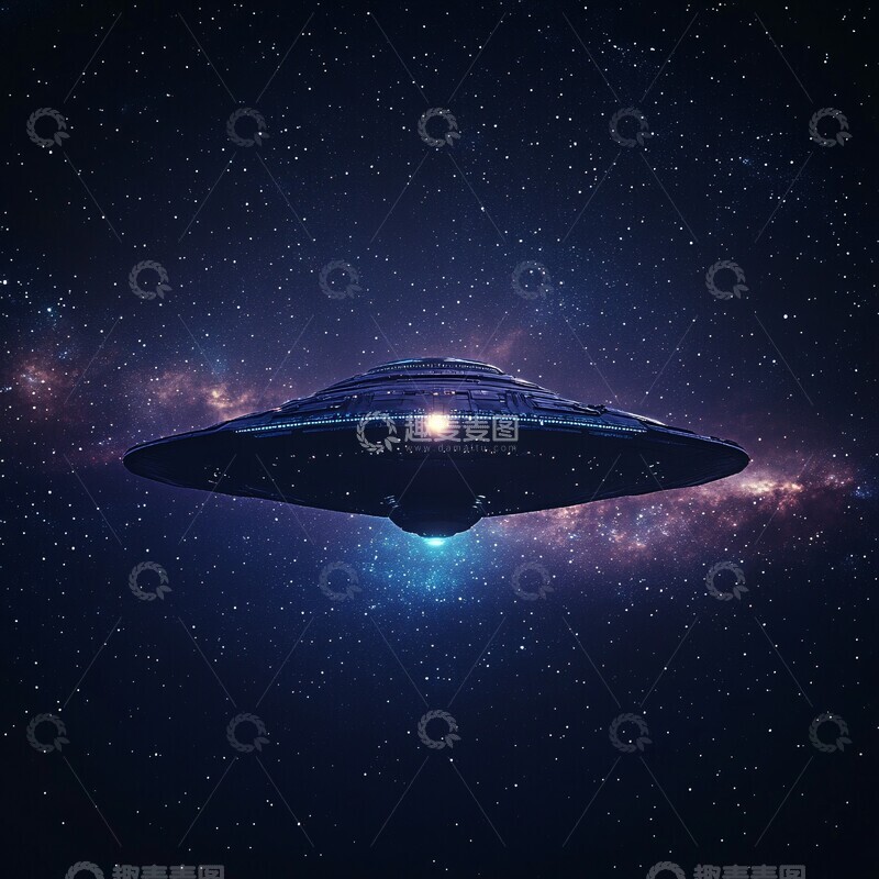 高清大图下载【趣麦麦图】星际飞船夜空航行1