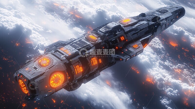 高清大图下载【趣麦麦图】外星飞船等距视角2