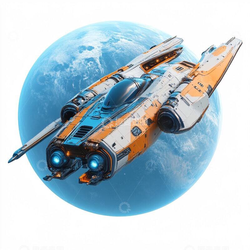 高清大图下载【趣麦麦图】飞船飞向蓝色星球3
