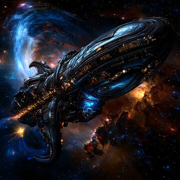 巨型星舰穿越星云1