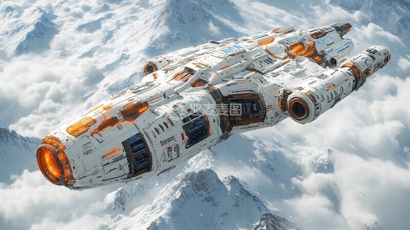 高清大图下载【趣麦麦图】外星飞船等距视角1