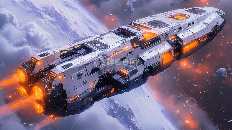 高清大图下载【趣麦麦图】外星飞船等距视角