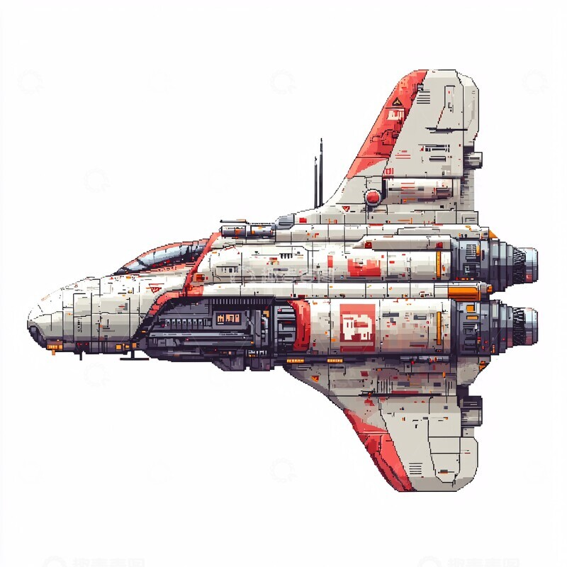 高清大图下载【趣麦麦图】红白机太空船1