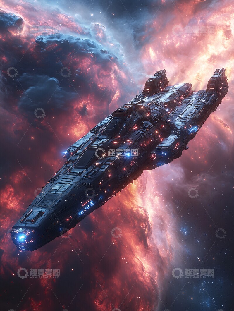 高清大图下载【趣麦麦图】星舰穿越极光3