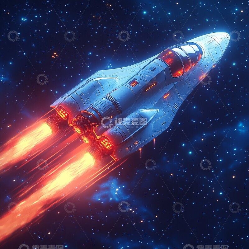 高清大图下载【趣麦麦图】太空飞船飞行1