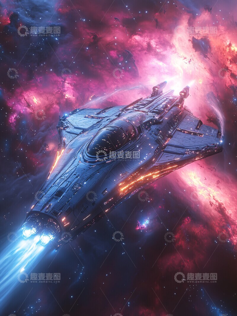 高清大图下载【趣麦麦图】星舰穿越极光2