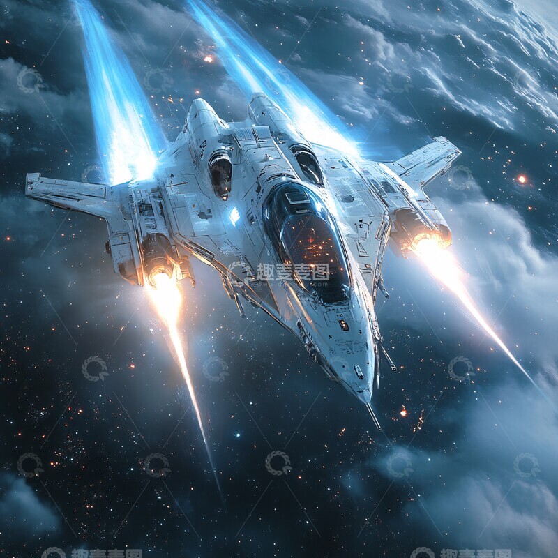 高清大图下载【趣麦麦图】星际战机太空飞行