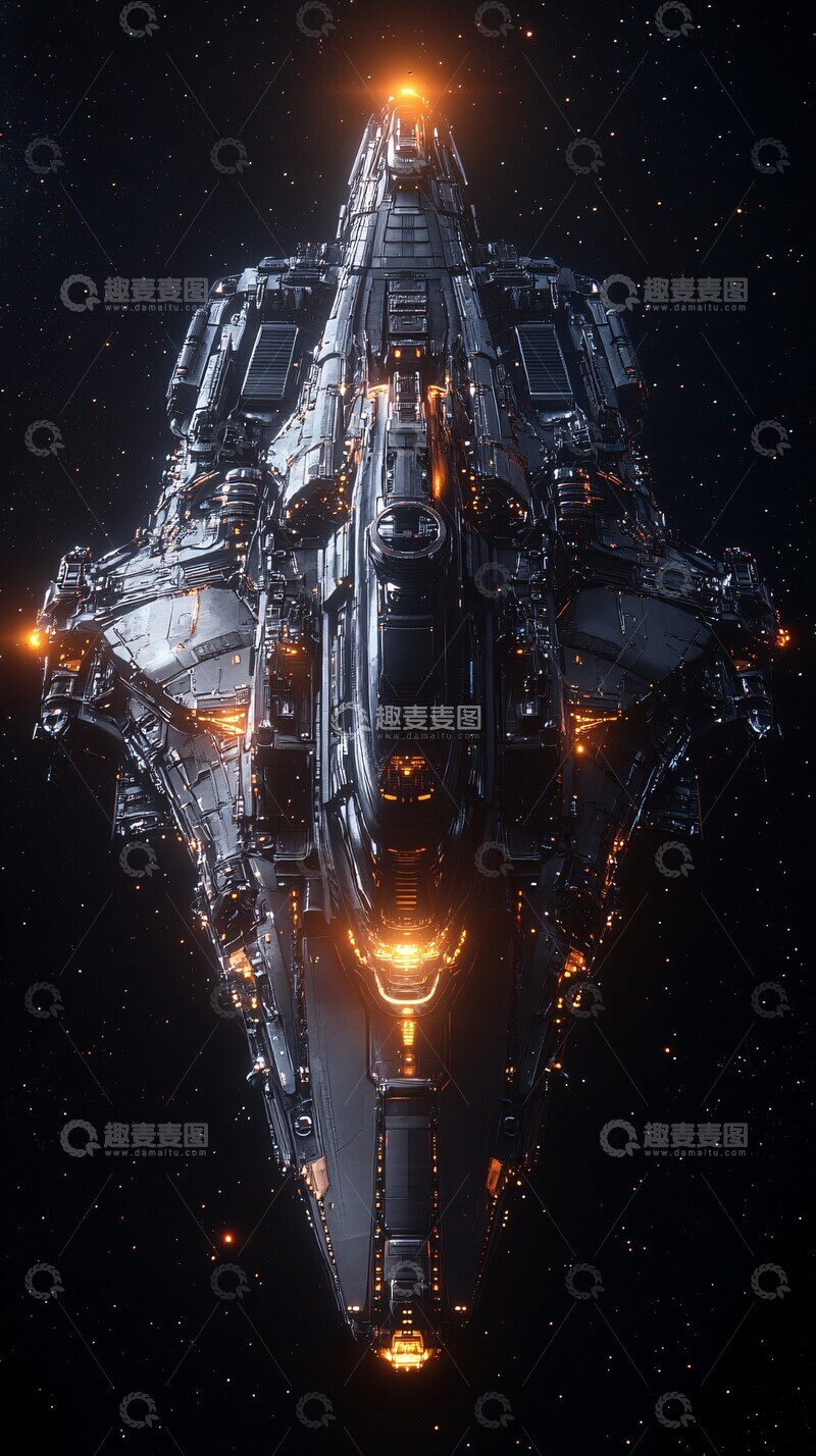 高清大图下载【趣麦麦图】星舰太空局部特写1