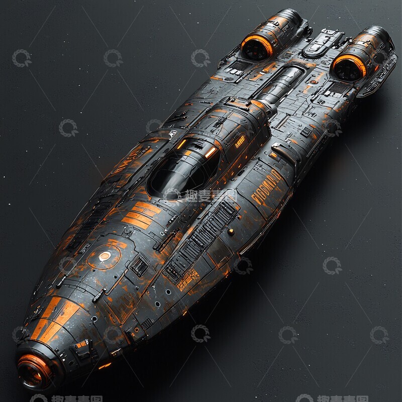 高清大图下载【趣麦麦图】双激光炮战舰3