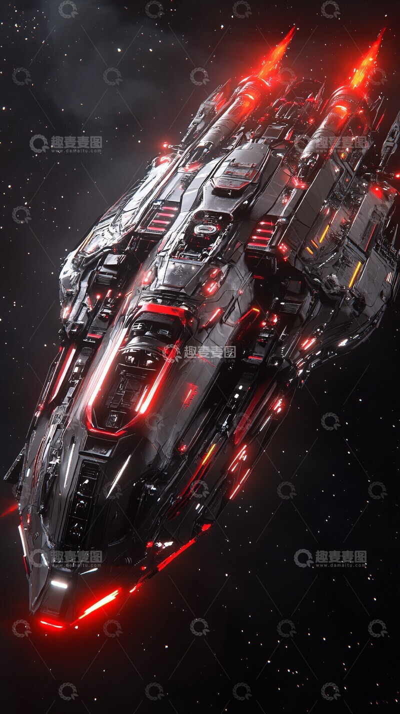 高清大图下载【趣麦麦图】星舰太空局部特写
