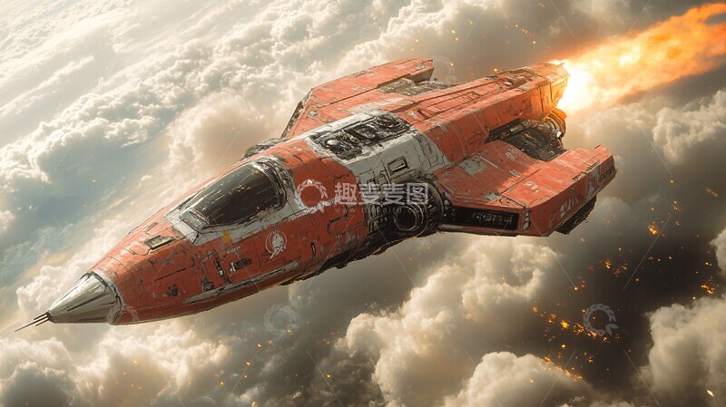高清大图下载【趣麦麦图】星舰侧面喷射推进