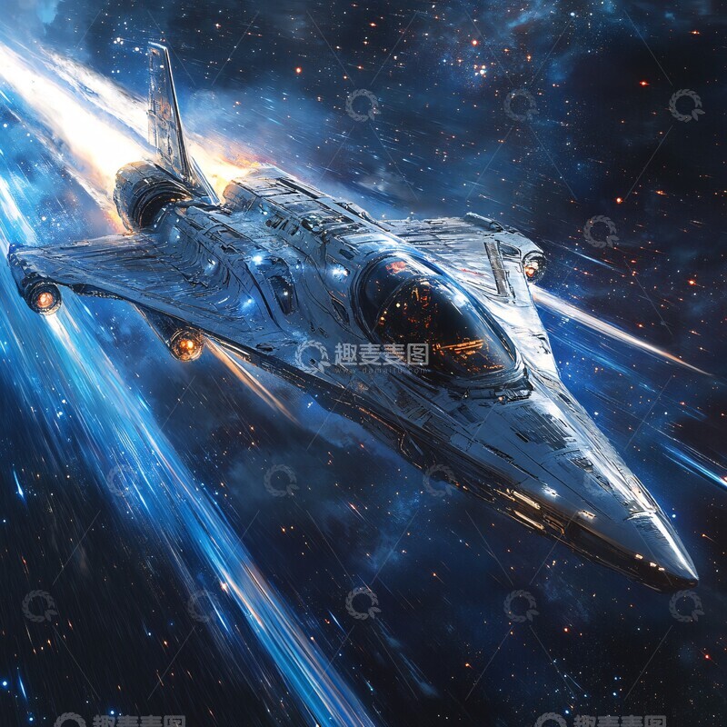 高清大图下载【趣麦麦图】星际战机太空飞行1